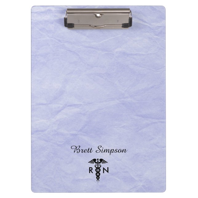 Custom Blue Registered Nurse Clipboard (Front)