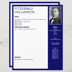 Custom Blue RESUME CV Photo Template
