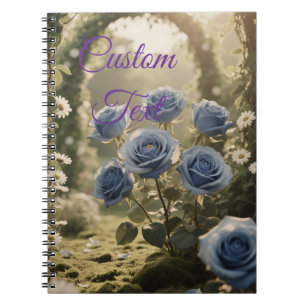 Custom Blue Rose Love – Timeless Floral  Notebook
