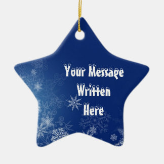 Custom Blue Snow Star Ornament