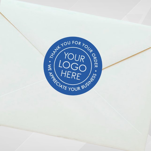 Custom Blue Thank You Sticker with Logo (Custom Blue Thank You Sticker with Logo)