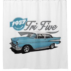 Custom Blue Tri Five Shower Curtain