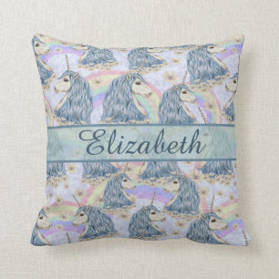 Custom Blue Unicorns to Personalise Cushion