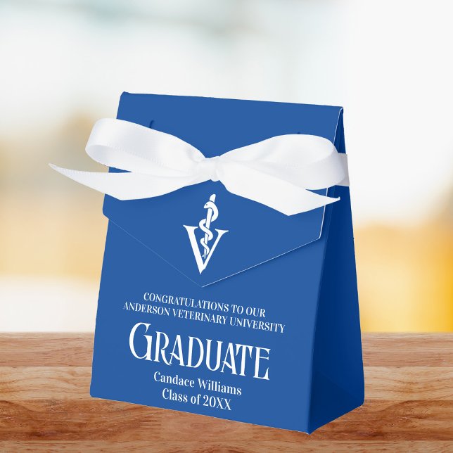 Custom Blue Veterinary School Graduation Party Favour Box (Creator Uploaded)