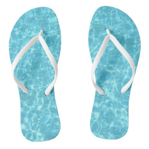 Custom Blue Water White Slim Straps Template Adult Thongs