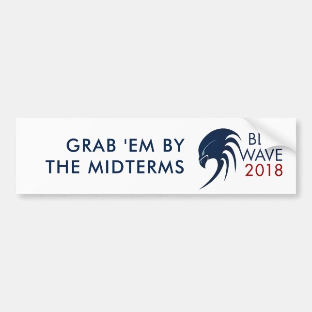 Custom Blue Wave 2018 Democrat Midterm Election Bumper Sticker (Front)