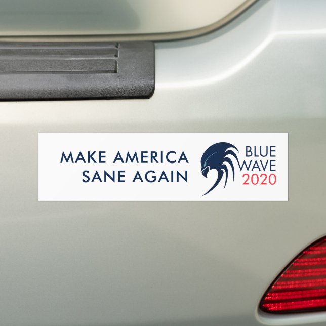 Custom Blue Wave 2020 Democrat President Election Bumper Sticker (On Car)