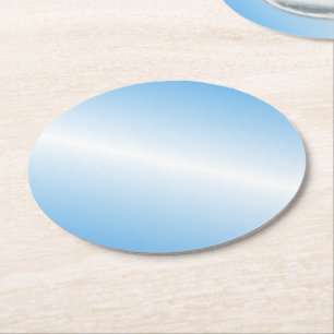 Custom Blue White Colour Elegant Blank Template Round Paper Coaster