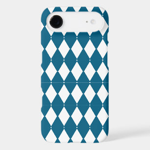 Custom Blue & White Harlequin Diamond Phone Case