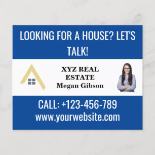Custom Blue White Real Estate Logo Promotional  Flyer