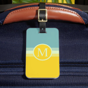 Custom Blue White Yellow Colour Block Luggage Tag