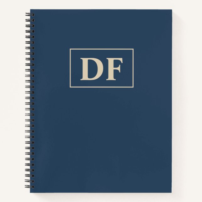 Custom Blue With Vanilla Initials Notebook (Front)