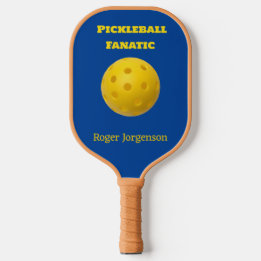 Custom Blue Yellow Pickleball Fanatic  Paddle