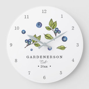 Custom Blueberry Large Clock