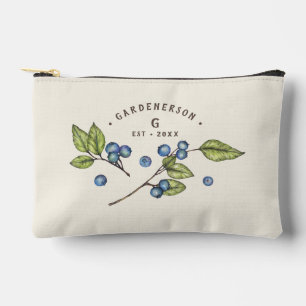 Custom Blueberry Wedding Date Accessory Pouch