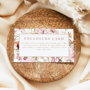 Custom Blush Pink Floral Baby Shower Enclosure Card