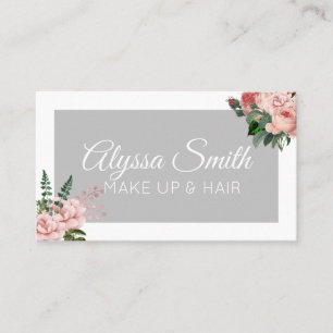 Custom Blush Pink Floral Bouquet Business Card