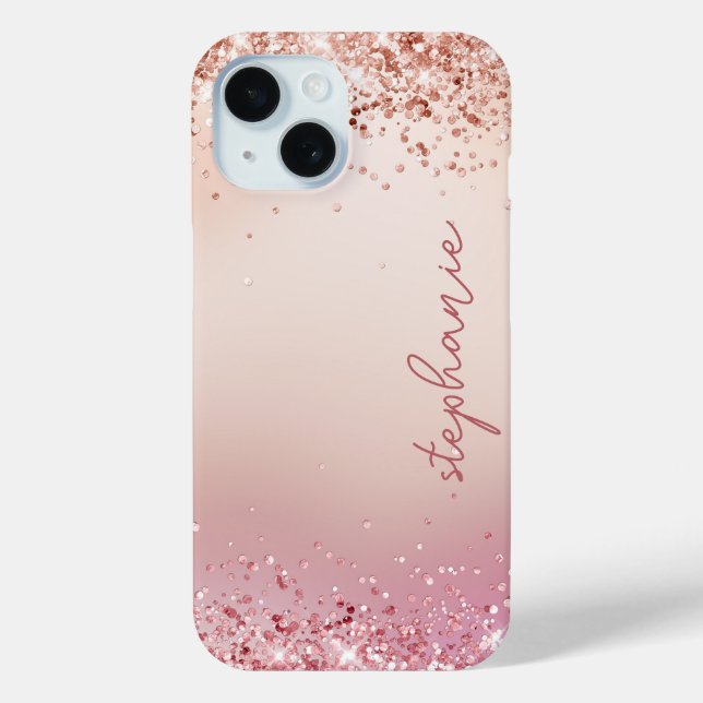 Custom Blush Pink Glitter  Case-Mate iPhone Case (Back)