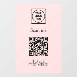 Custom Blush Pink QR Menu Modern Logo Display