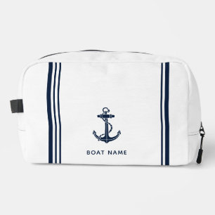 Custom Boat Anchor and Name Stripes Dopp Kit