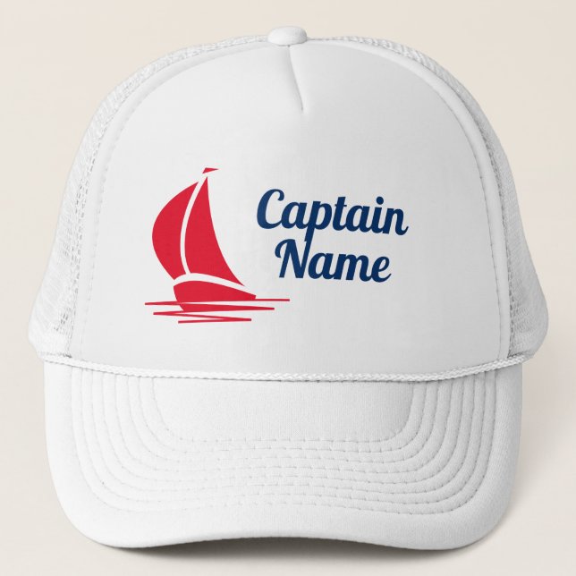 Custom boat captain trucker hat for sailors (Front)