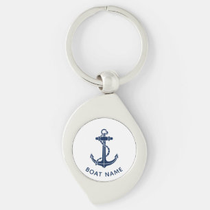 Custom Boat Name Anchor Cruise Trip Key Ring