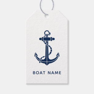 Custom Boat Name and Anchor Beach Party Gift Tags