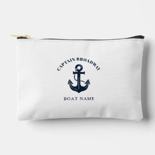 Custom Boat Name and Captain Nautical Identity Accessory Pouch