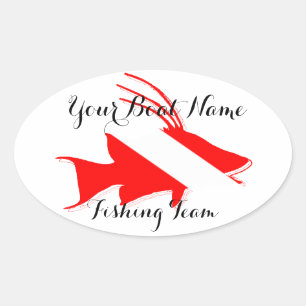 Custom Boat Name Hog Fish Snapper Sticker