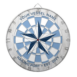 Custom Boat Name Nautical Star Personalised Dartboard