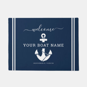 Custom Boat Name Nautical Welcome Doormat