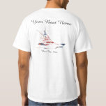 Custom Boat Name patriotic Sport fishing Boat T-Shirt<br><div class="desc">Customise/Personalise this shirt with your boat name and port of call!</div>