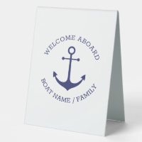 Custom Boat name Welcome Aboard nautical anchor