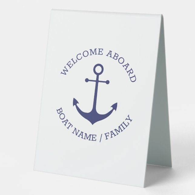 Custom Boat name Welcome Aboard nautical anchor (Front)