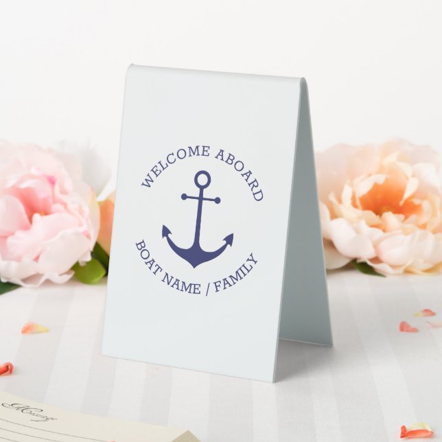 Custom Boat name Welcome Aboard nautical anchor (In SItu (Wedding))