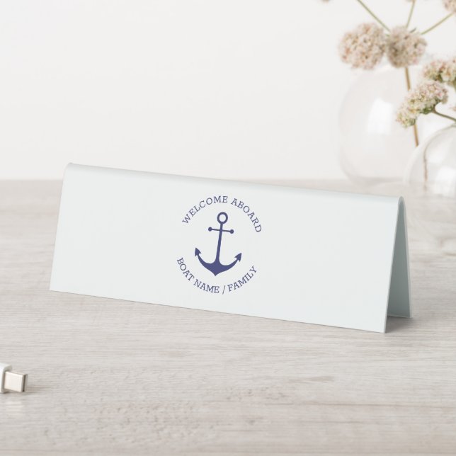 Custom Boat name Welcome Aboard nautical anchor (In SItu (Table))