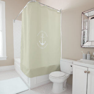 Custom Boat name Welcome Aboard nautical anchor Shower Curtain