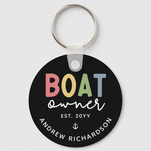 Custom Boat Owner established New Boat Owner Gift Key Ring (Front)