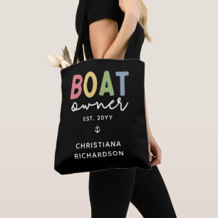 Custom Boat Owner established New Boat Owner Gift Tote Bag