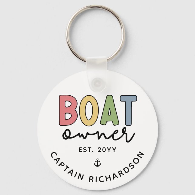 Custom Boat Owner established New Boat Owner Gifts Key Ring (Front)