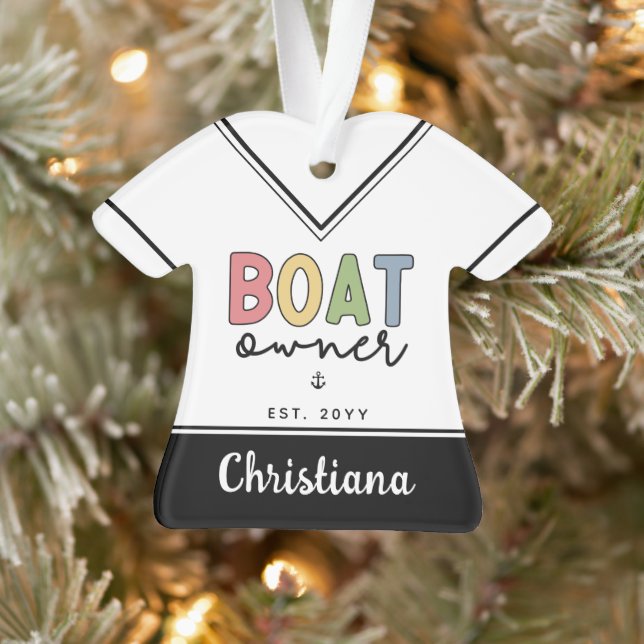 Custom Boat Owner established New Boat Owner Gifts Ornament (Tree)