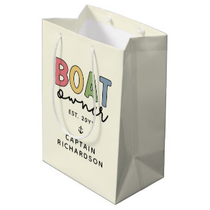 Custom Boat Owner established New Boat Owner Medium Gift Bag