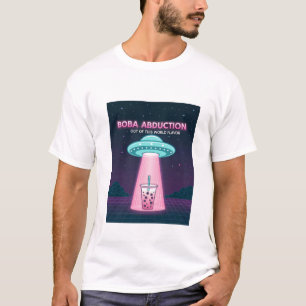 Custom Boba Tea UFO Design – Glow-in-the-Dark Alie T-Shirt