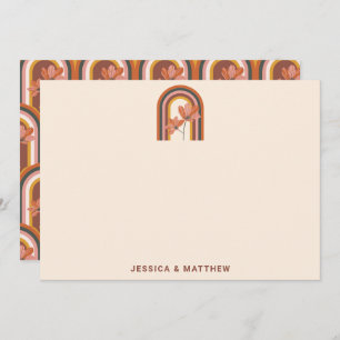 Custom Bohemian Autumn Terracotta Floral Wedding Thank You Card