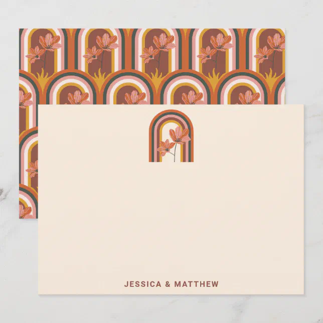 Custom Bohemian Autumn Terracotta Floral Wedding Thank You Card | Zazzle