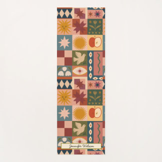 Custom Bohemian Celestial Patchwork Mystical Yoga Mat