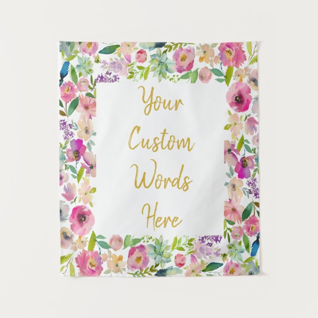 Custom Boho Birthday Party Wedding Photo Booth Tapestry (Front)