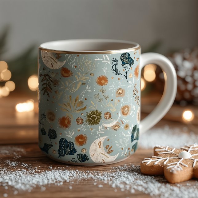 Custom Boho Chic Mug with Personalised Name - Teal (Creator Uploaded)