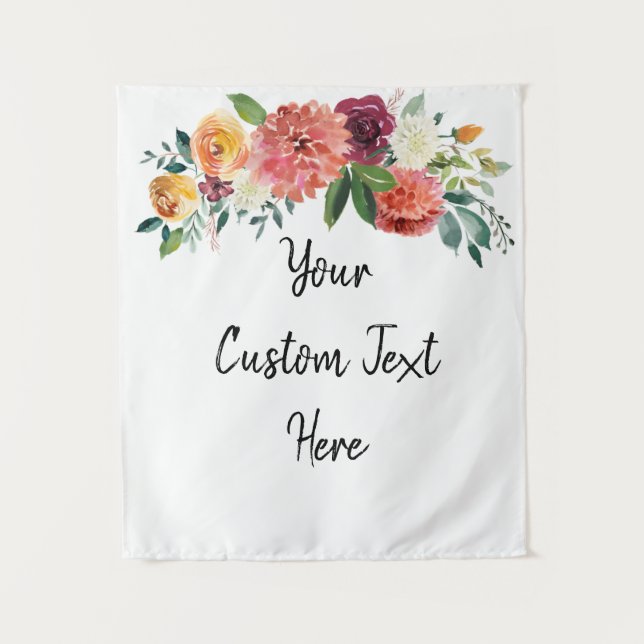 Custom Boho Fall Wedding Reception Photo Booth Tapestry (Front)