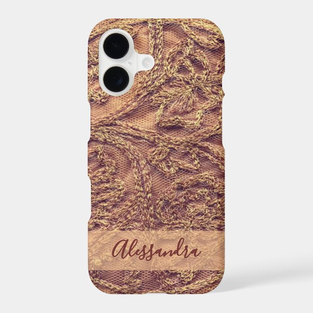 Custom Boho Floral Botanical Dusty Orange 3D Look  (Back)